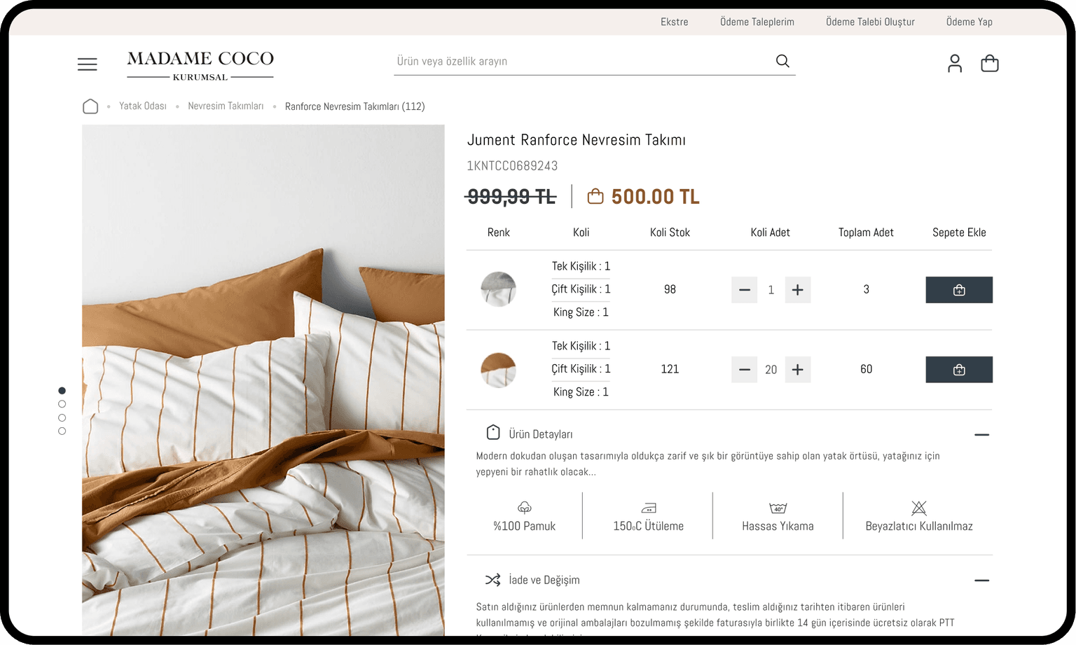 Madame Coco Product Detail Page