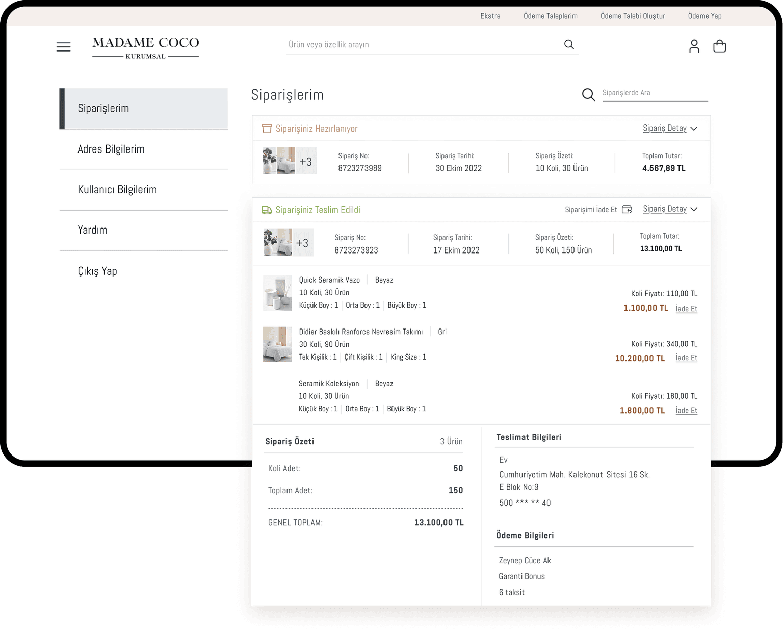 Madame Coco Product Detail Page