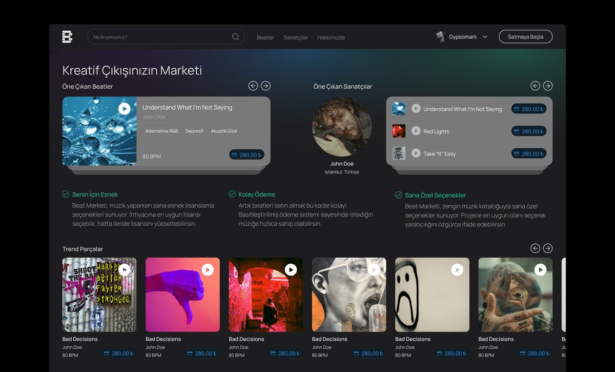 Building Beat Marketi, a marketplace for licensing and selling music beats